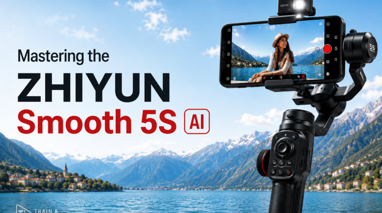 Mastering Zhiyun Smooth 5S AI course for smartphone gimbal setup, AI tracking, stabilization and filmmaking